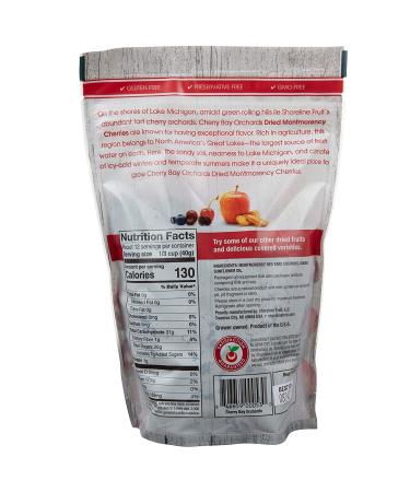 Cherry Bay Orchards Dried Montmorency Tart Cherries - 32oz (2x16oz Bags) - 100% Domestic, Natural, Kosher, Gluten-Free, GMO-Free - Resealable Pouch - 1lb (Pack of 2) - Buy Online on SooperMarket.com