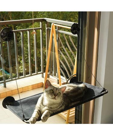 Cat Window Hammock Perch Bed for Large Cats | Upgraded Suction Cups | Black - Buy Online on SooperMarket.com