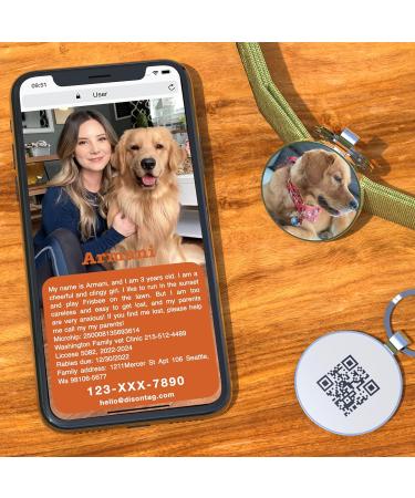 DISONTAG Personalized QR Code Dog ID - Customizable Online Profile | Secure Pet Privacy Control - Buy Online on SooperMarket.com