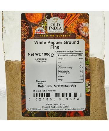 Old India White Pepper Ground Fine 100g - Premium Quality Spice - Buy Online on SooperMarket.com
