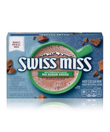 Swiss Miss, No Sugar Added, Hot Cocoa Mix, 8oz Box (Pack of 3) Milk Chocolate 0.73 Ounce (Pack of 24)