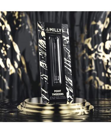 MILLY Pointed Tweezers - German Steel Precision Tweezers for Hair & Glass Removal - Buy Online on SooperMarket.com