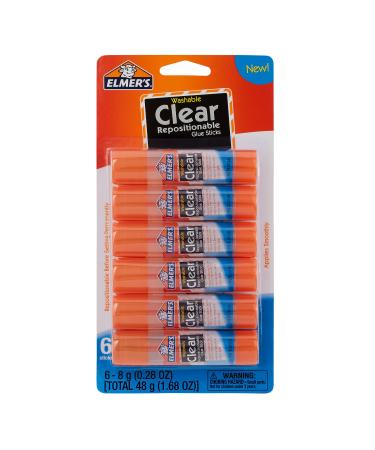 Elmer's Re-Stick School Glue Sticks Clear Washable 8 grams 6 Count