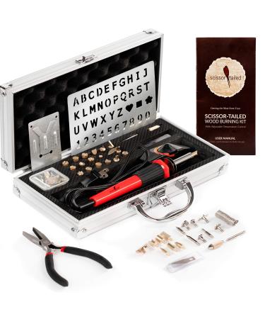 Premium Wood Burning Kit 43PCS, Adjustable Temperature Pen with 36 Tips & Accesories, All in A Deluxe Storage Case - Complete Gift for an Effortlessly Mastering The Art of Pyrography Aluminium Case & Adjustable Temperature Pen