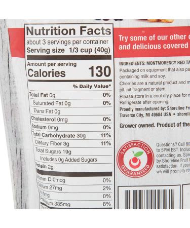 Cherry Bay Orchards Montmorency Tart Cherries - Dried & Unsweetened - 4oz Bag | 100% Domestic, Natural, Kosher, Gluten & GMO Free - Buy Online on SooperMarket.com