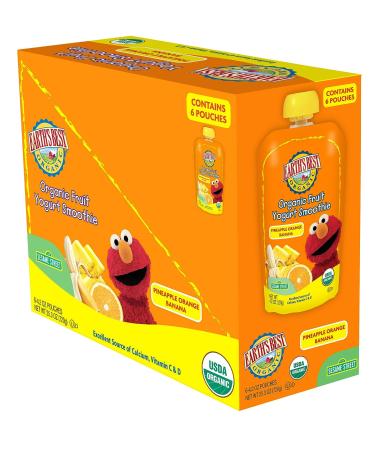 Earth's Best Organic Sesame Street Toddler Fruit Yogurt Smoothie - Pineapple, Orange, and Banana - 4.2 oz. Pouch (Pack of 12) - Buy Online on SooperMarket.com