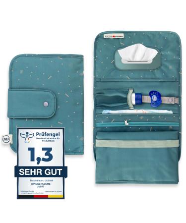 Jubi Baby diaper bag with changing mat for on the go with extra space - Small diaper bag (green-blue)