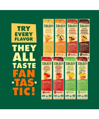 SOLELY Organic Mango Chili Salt Fruit Jerky 12 Strips | Vegan Non-GMO Gluten-Free - Buy Online on SooperMarket.com