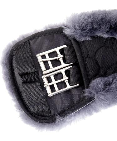 Merauno Lamb Wool Moon Belt - Premium Dressage Saddle Belt Anatomically Designed for Slip Resistance Available in Nature Black Brown Anthracite (70cm) - Buy Online on SooperMarket.com