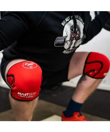 Beast Gear Sleeves - Premium 5mm Neoprene Compression Knee Bandages for Weightlifting CrossFit & Run - XL Support & Protection - Buy Online on SooperMarket.com