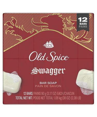 Old Spice Bar Soap for Men Swagger Scent 3.17 Ounce (12 Bars)