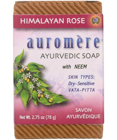 Auromere Ayurvedic Soap with Neem Himalayan Rose 2.75 oz