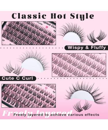 Goddvenus Lash Clusters Kit - Wispy Individual Eyelash Extensions C Curl Fluffy Waterproof Lashes (165pcs 10-18mm) - DIY Beauty Essentials for Stunning Eyes - Buy Online on SooperMarket.com