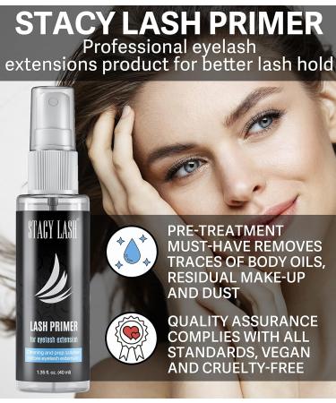 Stacy Lash Extra Strong Evolution Eyelash Extension Glue 5ml & Primer 40ml Set - Black Adhesive for Individual Extensions | Professional Grade Protein Oil Remover & Super Sealer Included - Buy Online on SooperMarket.com