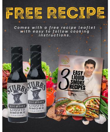 Stubbs Hickory Liquid Smoke for Cooking (148ml x 2) - Vegan Seasoning with Recipe Leaflet | Gluten-Free Liquid Smoke for Flavoring | Perfect for Vegetarians - Buy Online on SooperMarket.com