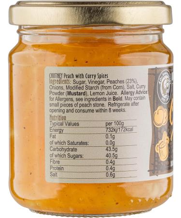 Otter Vale Curried Peach Chutney - Handmade in Devon, Gluten-Free 225g Glass Jar - Buy Online on SooperMarket.com