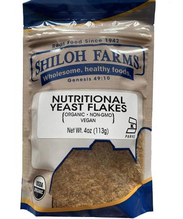 Shiloh Farms Organic Nutritional Yeast Flakes - 4 Ounce Bag - Vegan Protein - A GREAT ADDITION TO YOUR PLANT-BASED DIET!