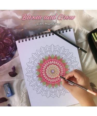 ColorIt Mandalas Volume VIII Adult Coloring Book - 50 Floral & Geometric Designs - Spiral Binding - Lay Flat Hardcover - USA Printed - Buy Online on SooperMarket.com