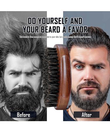 BFWood Boar Bristle Beard Brush - Premium Black Walnut Military Style - Buy Online on SooperMarket.com