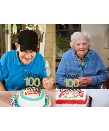 Sumerk 100 Cake Attachments for 100th Birthday Party | Gold & Black Decoration Accessories | Perfect for Celebrations - Buy Online on SooperMarket.com