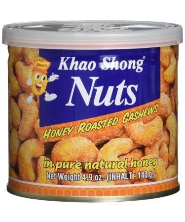 Khao Shong Honey Roasted Cashews roasted cashews baked with honey crispy snack for on the go (1 x 140 g can)