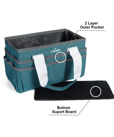 JJRING Craft Organizer Tote Bag - Bluish Green Art Storage Caddy with Multiple Pockets - Small Sewing Bag for Craft, Scrapbooking, School, Medical, and Office Supplies Storage - Buy Online on SooperMarket.com