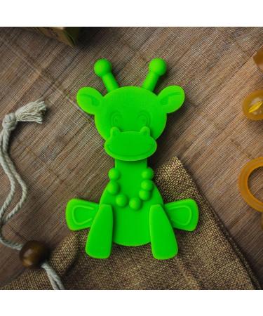 Little Bambam Giraffe Teether Toy by Bambeado - Natural Teething Comfort for Baby and Infant - Lime - Buy Online on SooperMarket.com