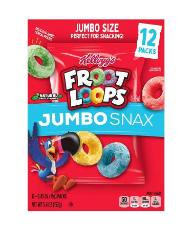 Kellogg's Froot Loops Jumbo Snax Cereal Snacks Original 12 Count - Pack of 4 | On-the-Go Snacks - Buy Online on SooperMarket.com