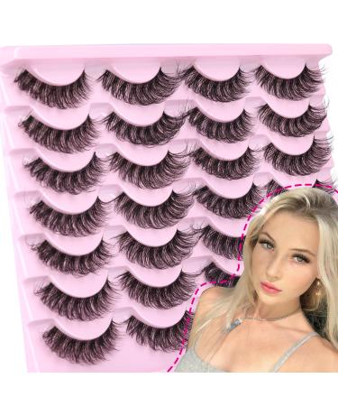Natural Eye Lashes Cat Eye Mink Lashes Fluffy Wispy Clear Band False Eyelashes Fluffy Volume 3D Effect 17MM Fake Eyelashes 14 Pairs Pack by PHKERATA A-17