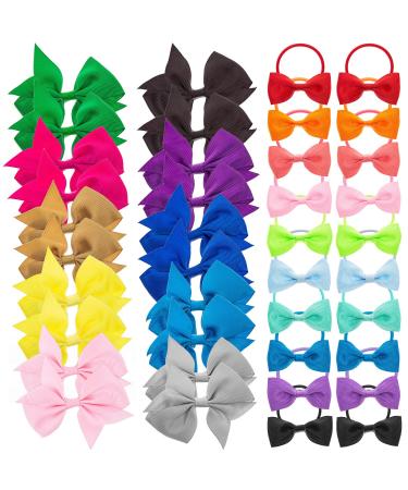 40 hair loop hair clips girl hair tie multi -colored small hair clip bow rips tape loops with crocodile terminals hair jewelry for girls babies toddlers