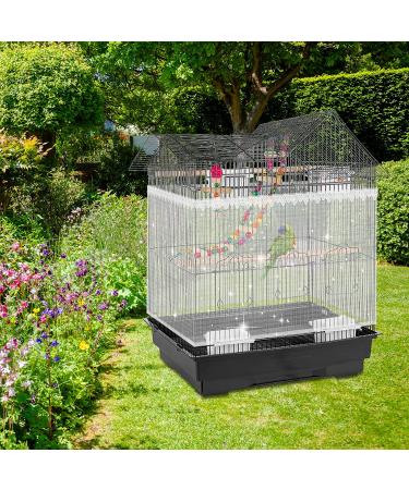 Adjustable Bird Cage Net Seed Catcher | Nylon Mesh Cover for Parrot Cage | Bird Rope Perch Toys | Cage Accessories | White, 78.7 x 15 Inch - Buy Online on SooperMarket.com