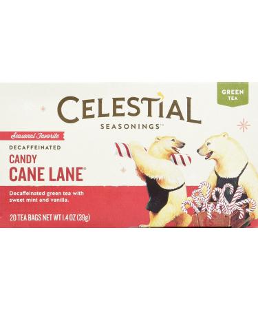 Candy Cane Lane Green Holiday Tea decaf 20 Tea Bags