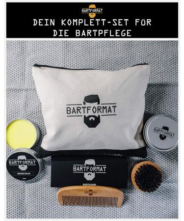 Premium Bart 4-Part Beard Care Set | Glatt Maker with Beard Balm (60ml) Brush Comb & Cultural Bag - Perfect Daily Grooming for Men - Buy Online on SooperMarket.com