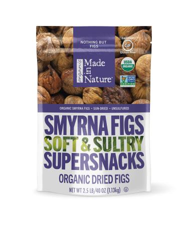 Made in Nature Organic Dried Fruit Turkish Smyrna Figs 40oz Bag – Non-GMO Unsulfured Vegan Snack