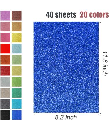 BigOtters Glitter Cardstock Paper - 40 Sheets Premium Craft Cardstock with Scissors - 20 Colors 250GSM - Ideal for Gift Wrapping, Scrapbooking, and Party Decor - Buy Online on SooperMarket.com