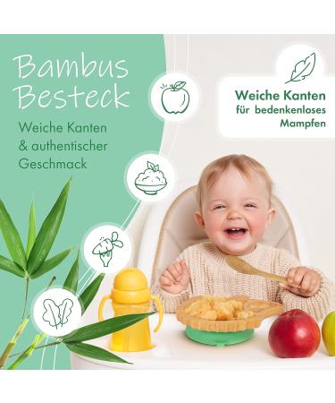 Babylovit Baby Dishes with Suction Cup - Stress-Free Bamboo Plates & Bowl for Kids | Perfect Dining Phase Accessories - Buy Online on SooperMarket.com