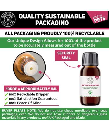C&G Pets | Natural Worm Wood | Natural Solution For Intestinal Health No Nasty Chemicals | Powerful Colon Cleanse For Dogs Cats Poultry Birds Ferrets Rabbits & Pets - Buy Online on SooperMarket.com
