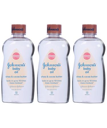 JOHNSON'S Baby Oil Shea & Cocoa Butter 14 oz (Pack of 3)