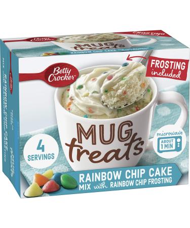Betty Crocker Mug Treats Rainbow Chip Cake Mix with Rainbow Chip Frosting, 4 Servings, 13.9 oz. (Pack of 6)