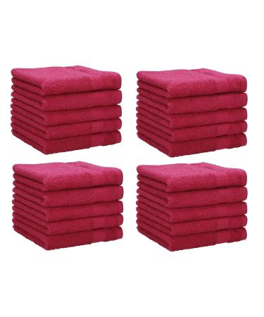 Betz 20 Piece Face Cloth Set Neapel 100% Cotton 20 Face Cloths Size 30 x 30 cm (cranberry red)