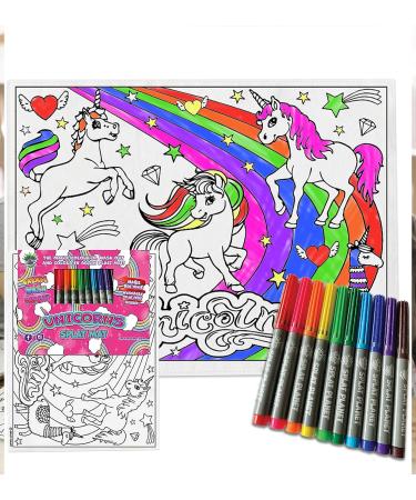 Splat Planet Unicorn Toddler Placemat with 10 Washable Magic Pens - Non-Toxic Color & Wash Out Mat - Buy Online on SooperMarket.com