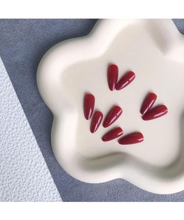 Wine Red Almond Shaped Press on Nails - 24pcs Xcreando Medium Length Fake Acrylic Glue on False Nails for Women and Girls - Buy Online on SooperMarket.com