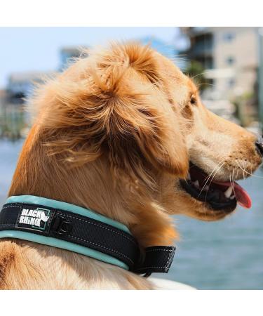 Black Rhino Comfort Collar - Super Soft Neoprene Dog Collar for All Breeds | Adjustable Reflective & Weatherproof (XL Aqua/Gray) - Buy Online on SooperMarket.com