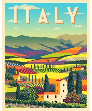 Kraftistry Paint by Number Italy - DIY Paint by Numbers for Adults with Framed Canvas - Adults' Paint-by-Number Kits - DIY 12x16 Adult Paint by Number Kits on Canvas
