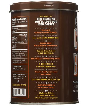 Grady's Cold Brew Coffee Single Can - 12 Servings, Original Flavor - Buy Online on SooperMarket.com