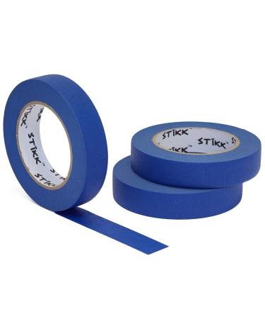 3pk 1" x 60yd STIKK Blue Painters Tape 14 Day Clean Release Trim Edge Finishing Tape (.94 in 24MM) (3 Pack)