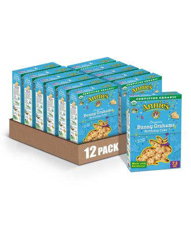 Annie's Organic Birthday Cake Whole Grain Bunny Graham Snacks 7.5 oz (Pack of 12)