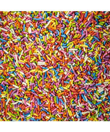 Natural Rainbow Sprinkles - Dairy, Nut, Gluten, Soy Free | Vegan & Kosher | 1.5 lbs Cupcake & Cake Topper | Resealable Container - Buy Online on SooperMarket.com