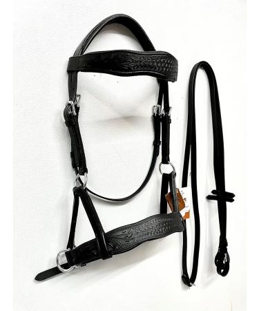 Amazing Horse Stuff Sidepull Bridle - Designer Hand Carving Curved Riding Straps | Full Cob Pony - International Shipping Available - Buy Online on SooperMarket.com