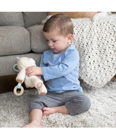 Ingenuity Nate the Teddy Bear Travel Activity Toy - Soft Plush with Wooden Teethers | For Newborns & Up - Buy Online on SooperMarket.com